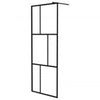 Muro de ducha Vidaxl con estante 80x195 cm ESG-GLAS Aluminio Negro