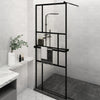 Muro de ducha Vidaxl con estante 80x195 cm ESG-GLAS Aluminio Negro