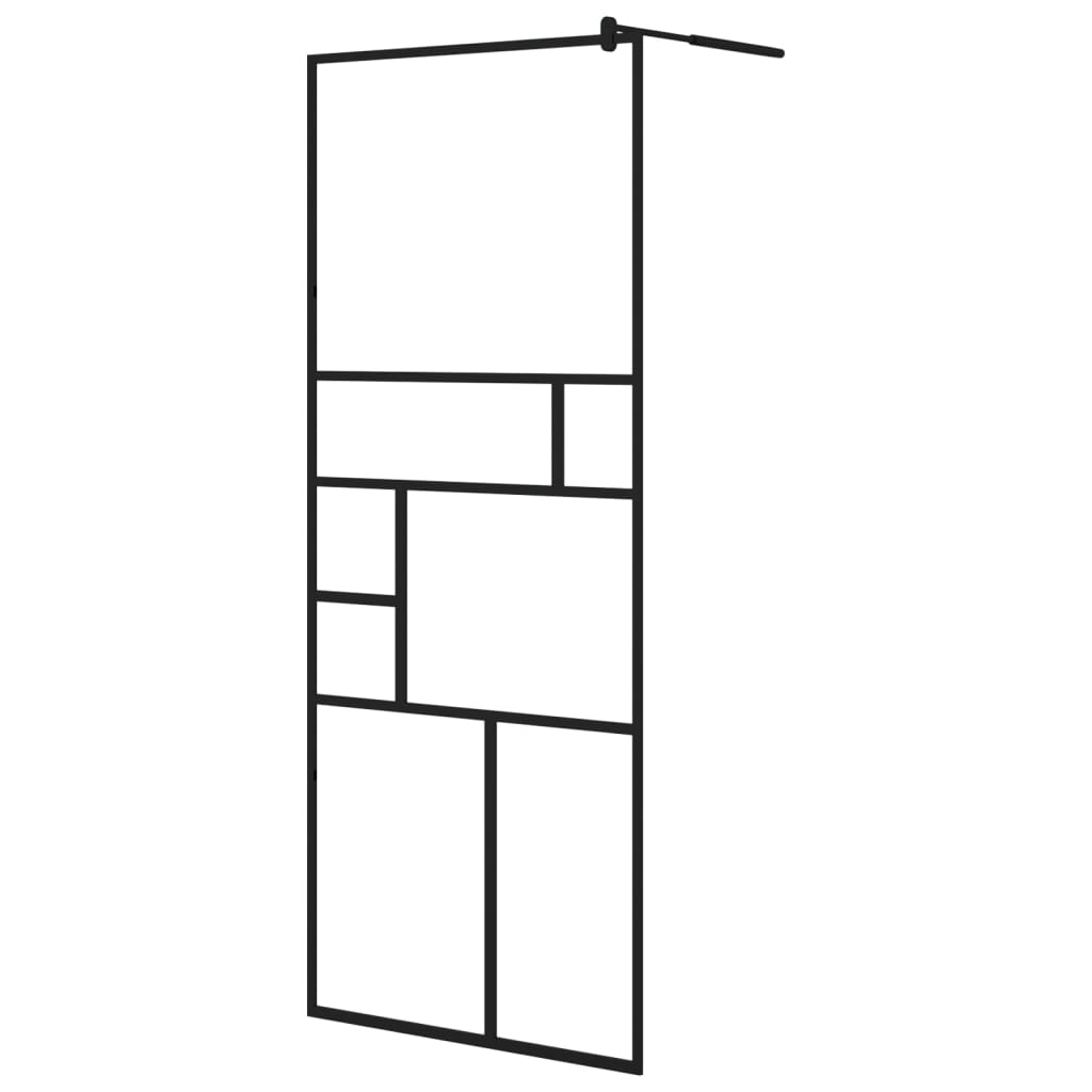 Vidaxl walk-in walk-in wall con scaffale 80x195 cm ESG-Glas Alluminium nero