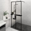 Vidaxl walk-in walk-in muro con scaffale 90x195 cm ESG-glas Alluminio nero