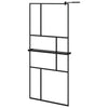 Vidaxl walk-in walk-in muro con scaffale 90x195 cm ESG-glas Alluminio nero