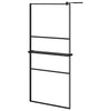 Vidaxl walk-in walk-in muro con scaffale 90x195 cm ESG-glas Alluminio nero