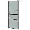 Vidaxl walk-in walk-in muro con scaffale 90x195 cm ESG-glas Alluminio nero
