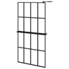 Vidaxl Walk-In Shower Wall con scaffale 100x195 cm ESG-Glas Alluminium nero