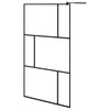 Vidaxl Walk-In Shower Wall con scaffale 115x195 cm ESG-Glas Alluminio nero