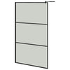 Vidaxl Walk-In Shower Wall con scaffale 115x195 cm ESG-Glas Alluminio nero