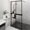 Muro de ducha Vidaxl con estante 118x190 cm ESG-GLAS Aluminio Negro