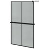 Muro de ducha Vidaxl con estante 118x190 cm ESG-GLAS Aluminio Negro