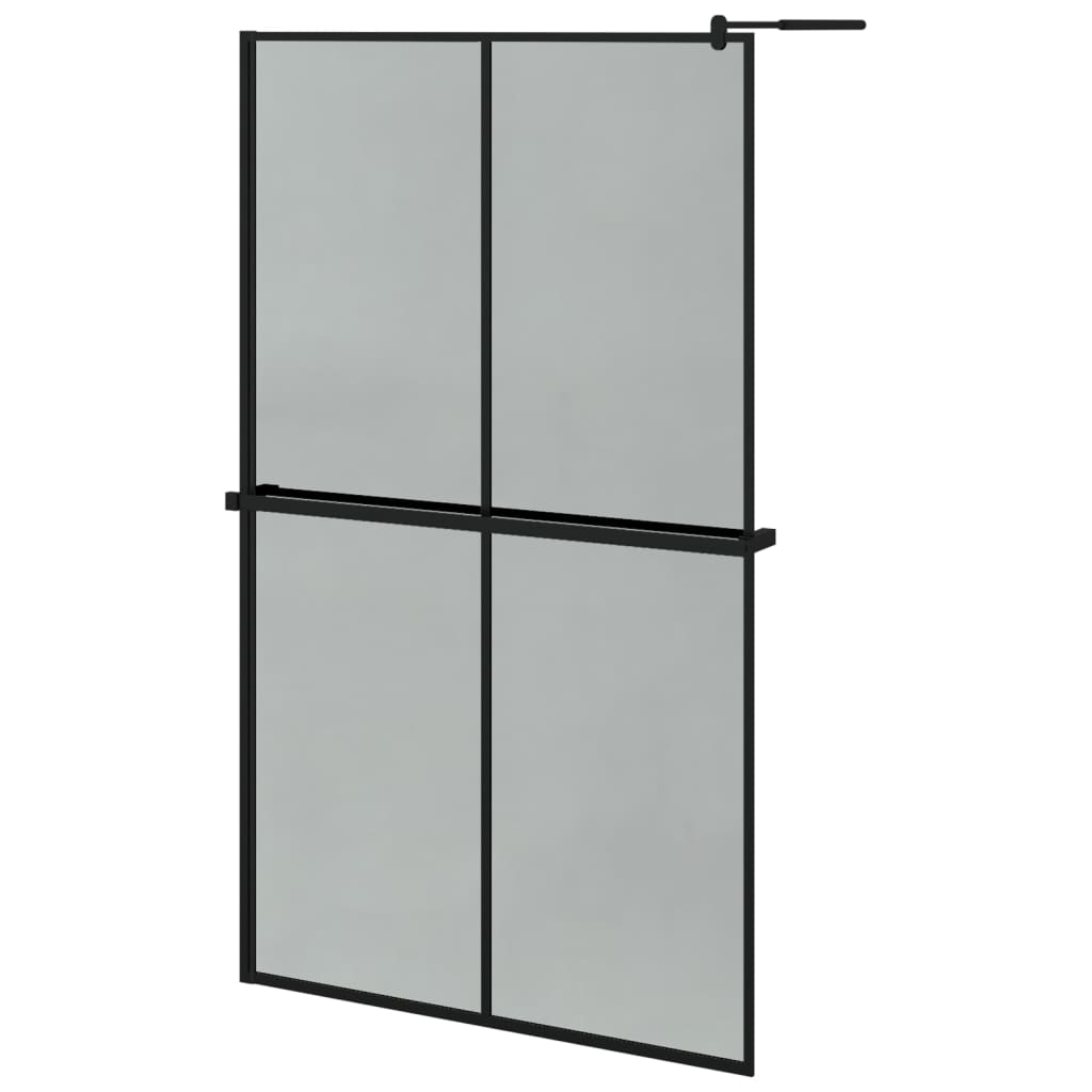 Muro de ducha Vidaxl con estante 118x190 cm ESG-GLAS Aluminio Negro