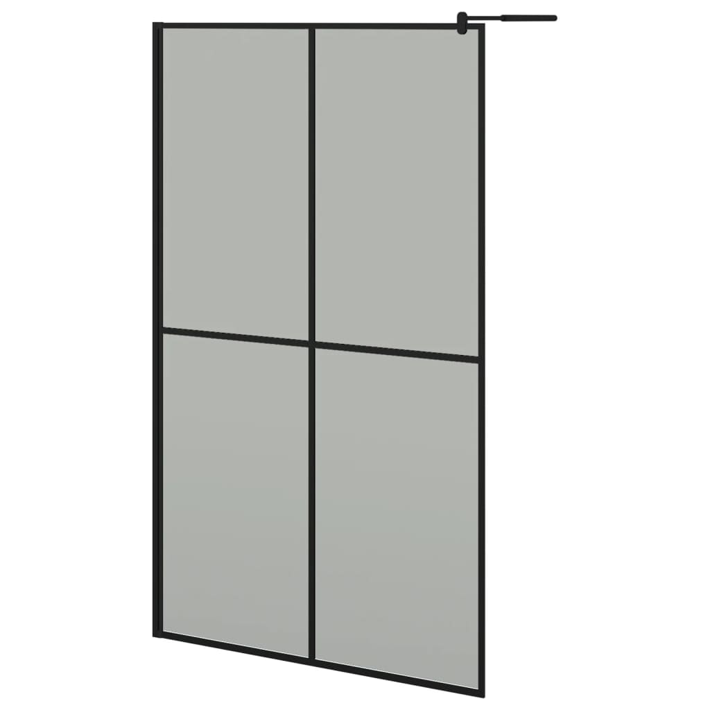 Muro de ducha Vidaxl con estante 118x190 cm ESG-GLAS Aluminio Negro