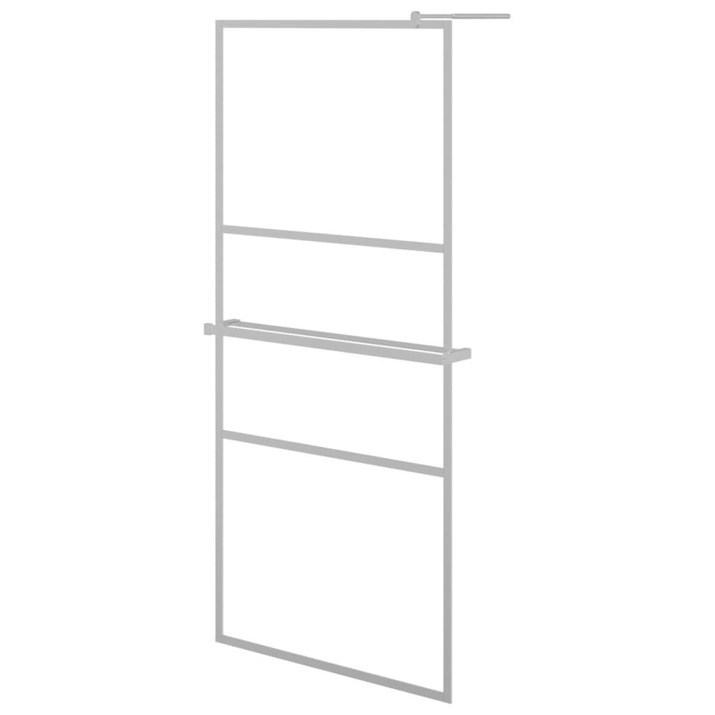 Vidaxl walk-in walk-in muro con scaffale 80x195 cm cromo di alluminio ESG-glas