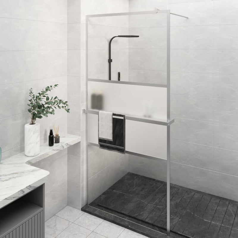 Vidaxl walk-in walk-in muro con scaffale 80x195 cm cromo di alluminio ESG-glas