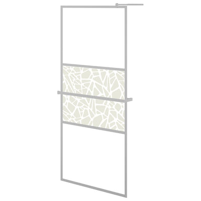 Vidaxl walk-in walk-in muro con scaffale 80x195 cm cromo di alluminio ESG-glas