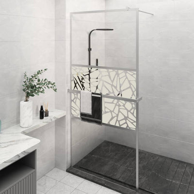 Vidaxl walk-in walk-in muro con scaffale 80x195 cm cromo di alluminio ESG-glas