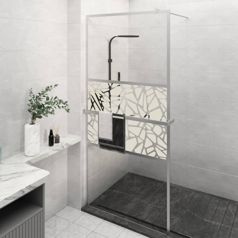 Vidaxl walk-in walk-in muro con scaffale 80x195 cm cromo di alluminio ESG-glas