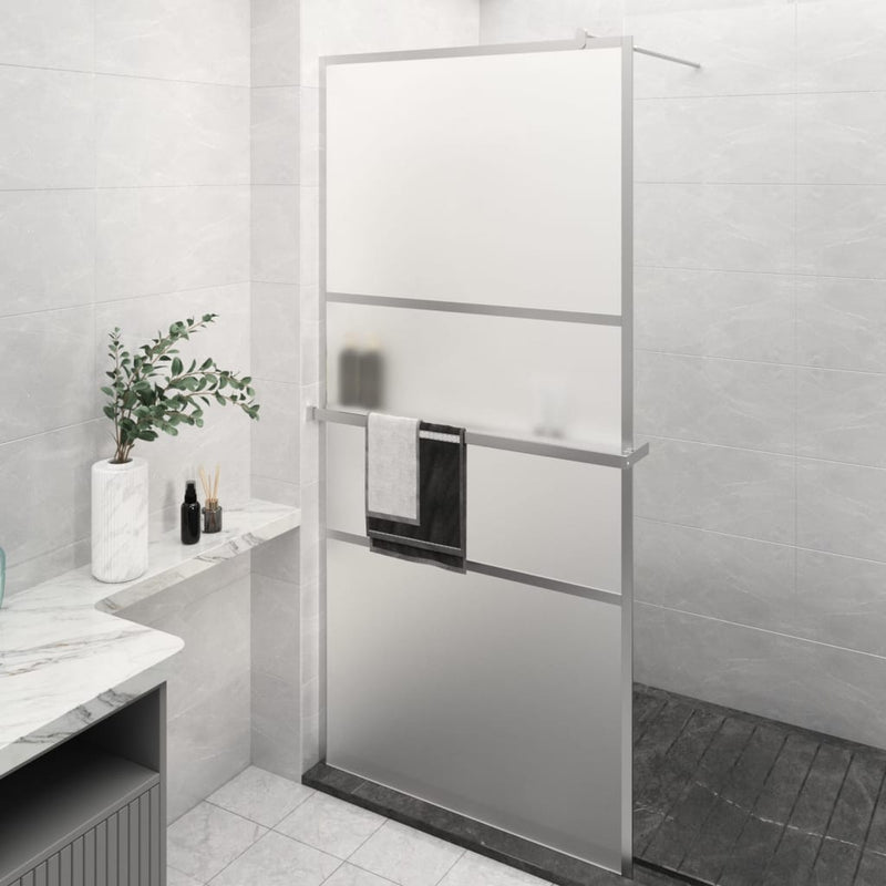 Muro de ducha Vidaxl con estante 100x195 cm ESG-GLAS Aluminum cromo
