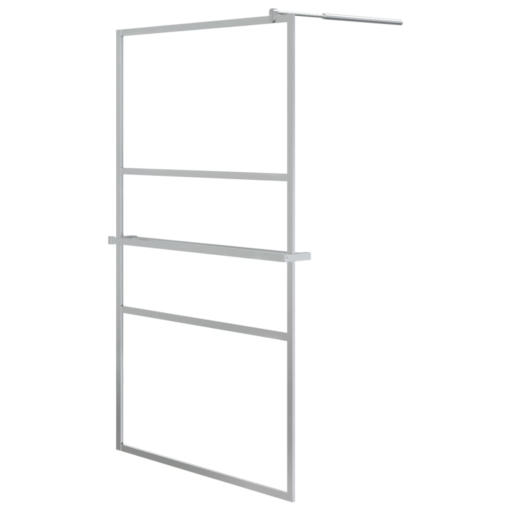 Muro de ducha Vidaxl con estante 115x195 cm ESG-GLAS CROMIO
