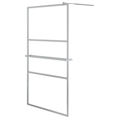 Vidaxl walk-in walk-in muro con scaffale 115x195 cm cromo di alluminio ESG-glas