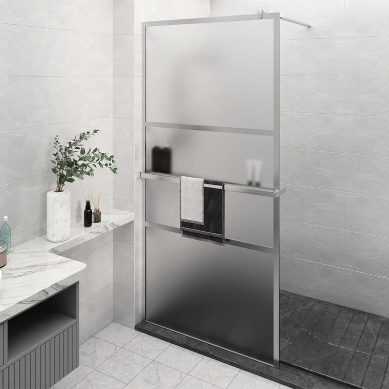 Muro de ducha Vidaxl con estante 115x195 cm ESG-GLAS CROMIO