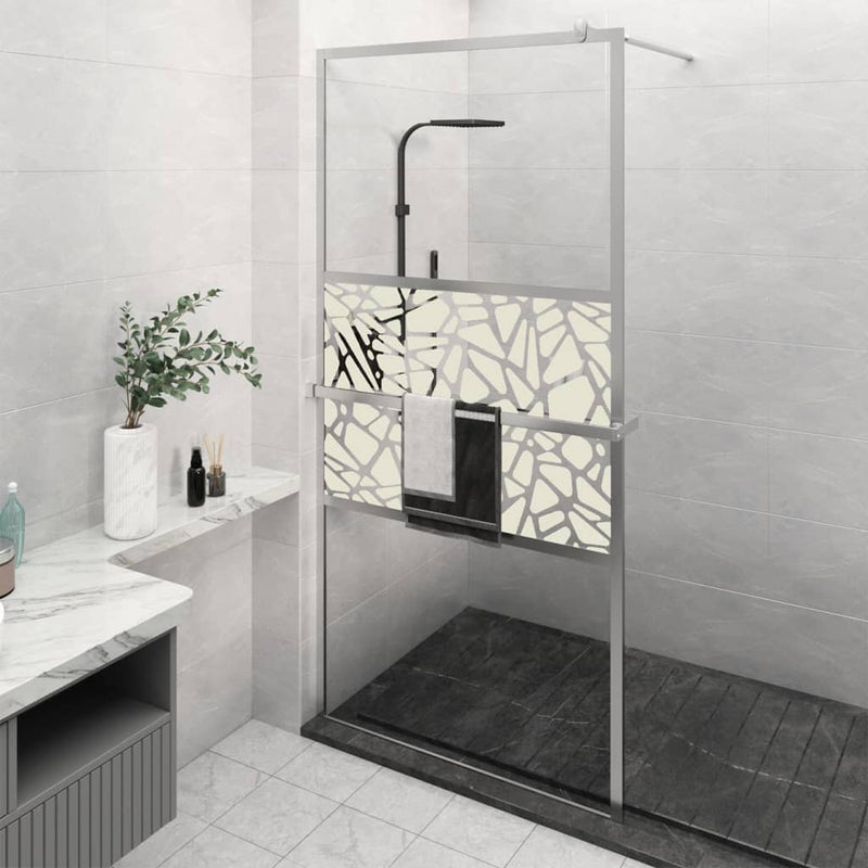 Muro de ducha Vidaxl con estante 115x195 cm ESG-GLAS CROMIO
