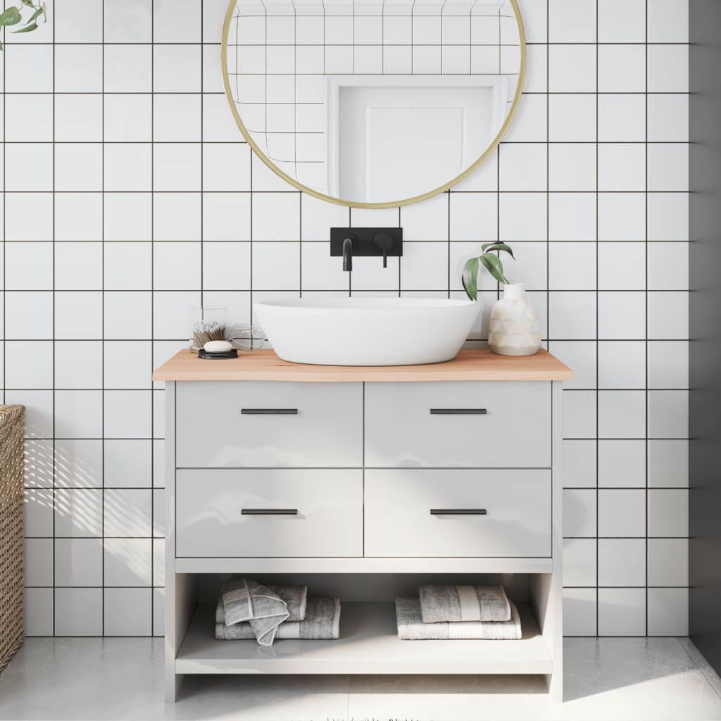 Vidaxl Washbasin tabla 100x40x2 cm de madera maciza no tratada