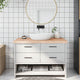 VidaXL Washbasin sheet 120x60x (2-6) cm untreated solid wood