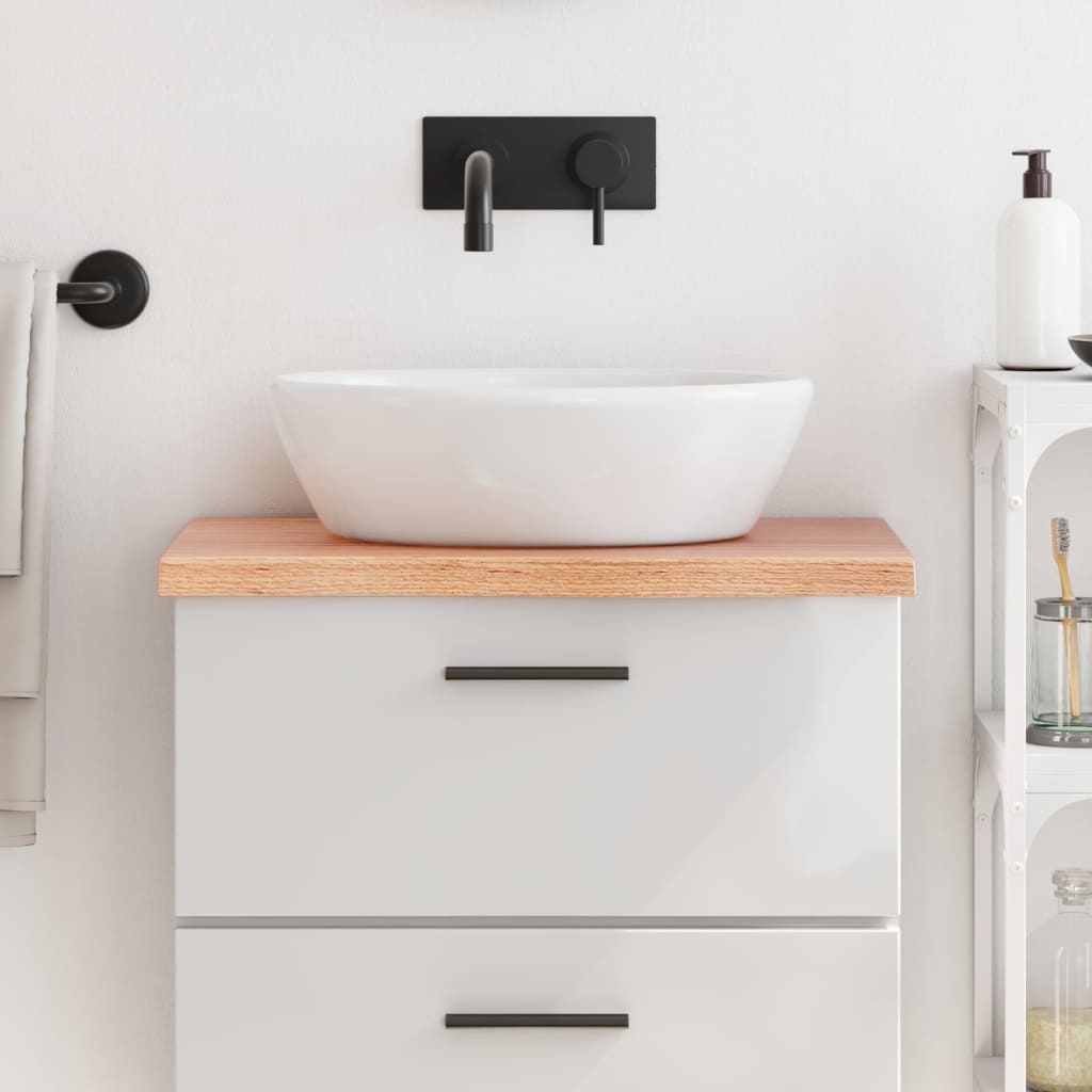 Piano lavabo Vidaxx 60x40x (2-4) cm in legno massello trattato marrone chiaro