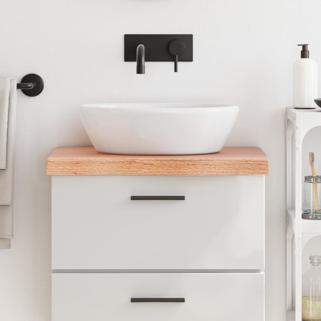 Piano lavabo Vidaxx 60x40x (2-6) cm in legno massello trattato marrone chiaro