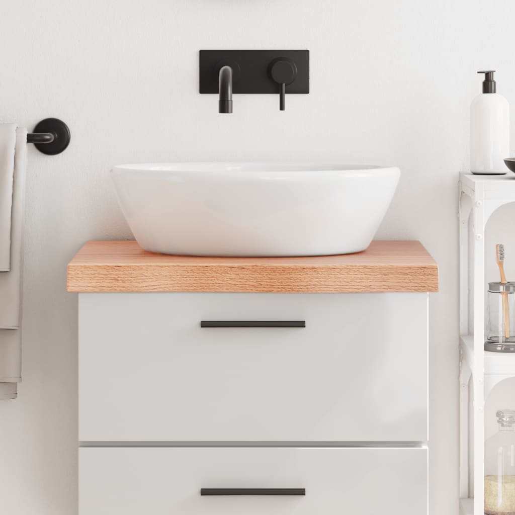 Vidaxl Washbasin Sheet 60x50x (2-6) CM Mada maciza tratada marrón claro