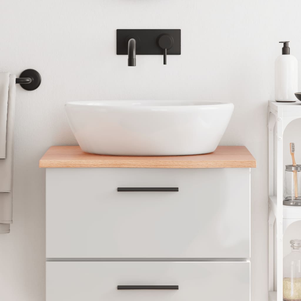 Vidaxl Washbasin Sheet 60x60x2 Mada maciza tratada marrón claro