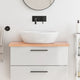 Vidaxl Washbasin Tabla 80x40x (2-4) CM Mada maciza tratada marrón claro