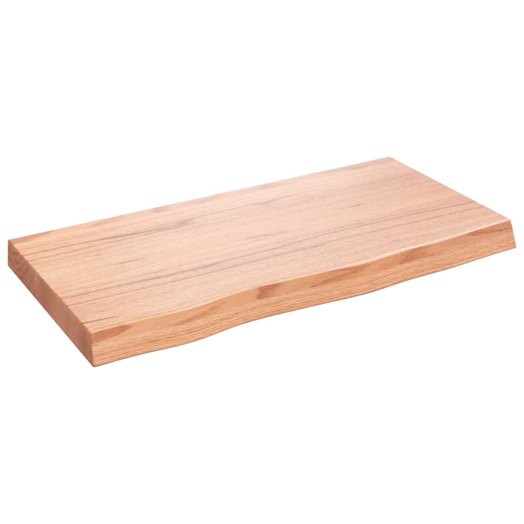 Piano lavabo Vidaxx 80x40x (2-6) cm in legno massello trattato marrone chiaro