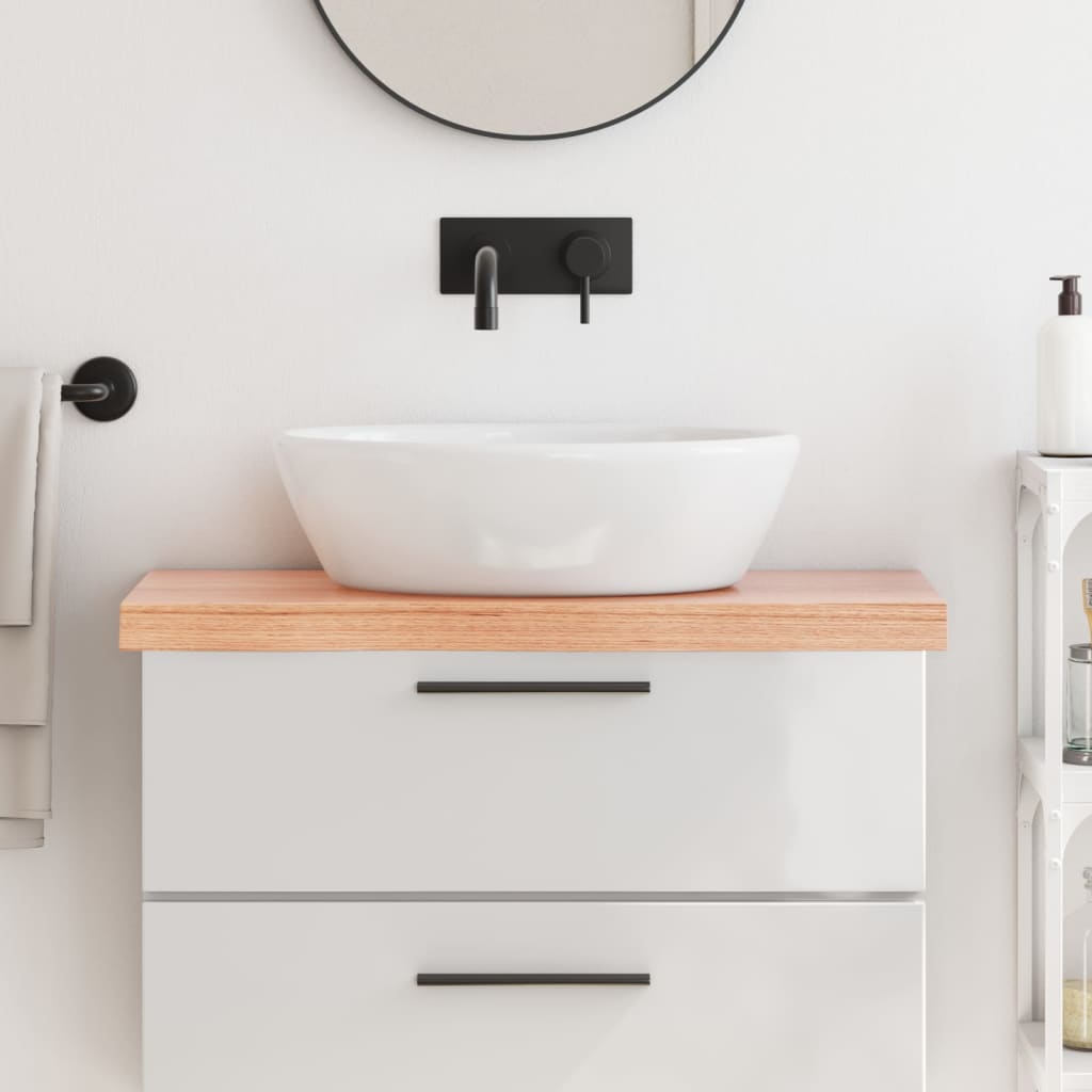Piano lavabo Vidaxx 80x40x (2-6) cm in legno massello trattato marrone chiaro
