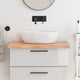 Vidaxl Washbasin Tabla 80x50x (2-6) CM Mada maciza tratada marrón claro