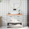 Vidaxl Washbasin Tabella 100x30x (2-6) cm Trattato in legno massiccio chiaro marrone