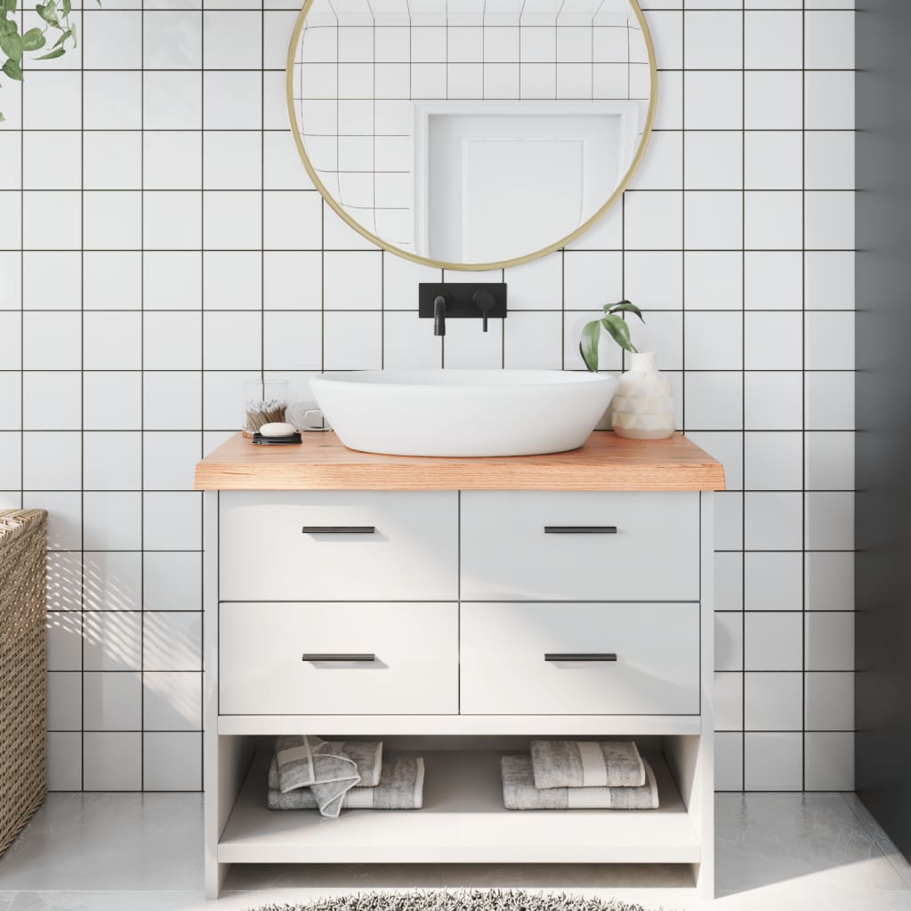 VidaXL Washbasin Table 100x40x (2-6) cm treated solid wood light brown