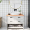 Vidaxl Washbasin Tabella 100x60x (2-6) cm Trattato in legno massiccio marrone chiaro
