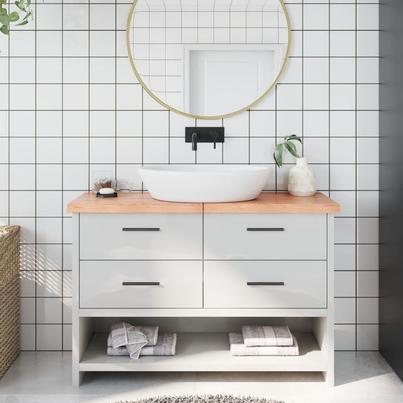 Vidaxl Washbasin Sheet 120x30x (2-4) CM Madera sólida tratada marrón claro