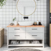 Vidaxl Washbasin Sheet 140x60x (2-4) CM Mada maciza tratada marrón claro