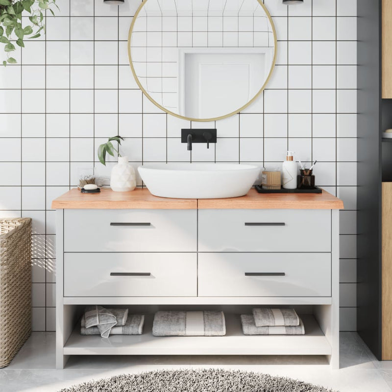 Vidaxl Washbasin Sheet 140x60x (2-4) CM Mada maciza tratada marrón claro