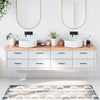 Vidaxl Washbasin Sheet 200x30x (2-6) CM Mada maciza tratada marrón claro