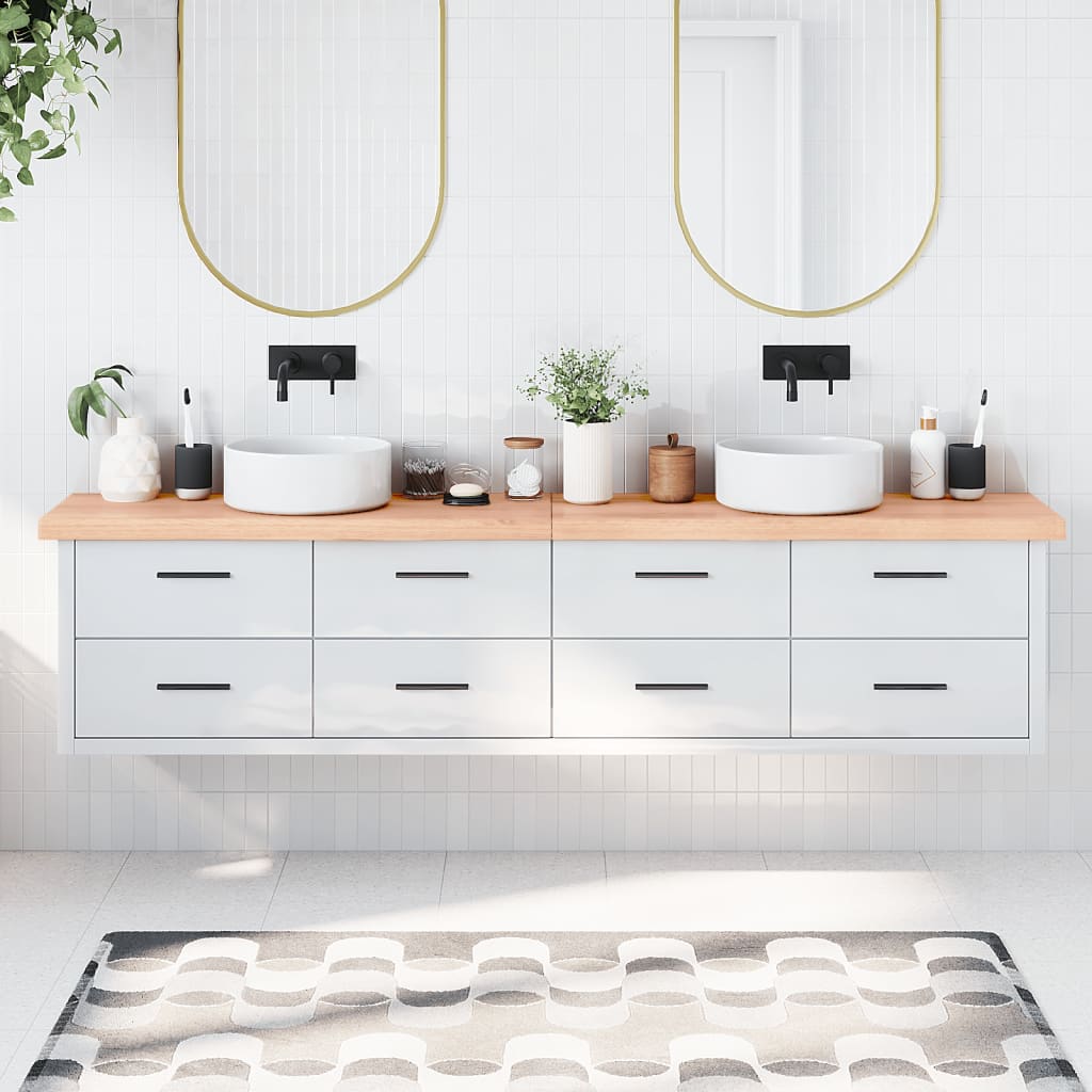 Vidaxl Washbasin Sheet 220x30x (2-6) CM Mada maciza tratada marrón claro