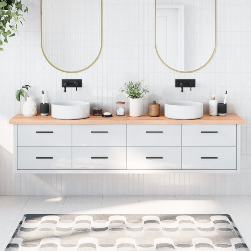 Vidaxl Washbasin Sheet 220x40x (2-4) CM Madera sólida tratada marrón claro