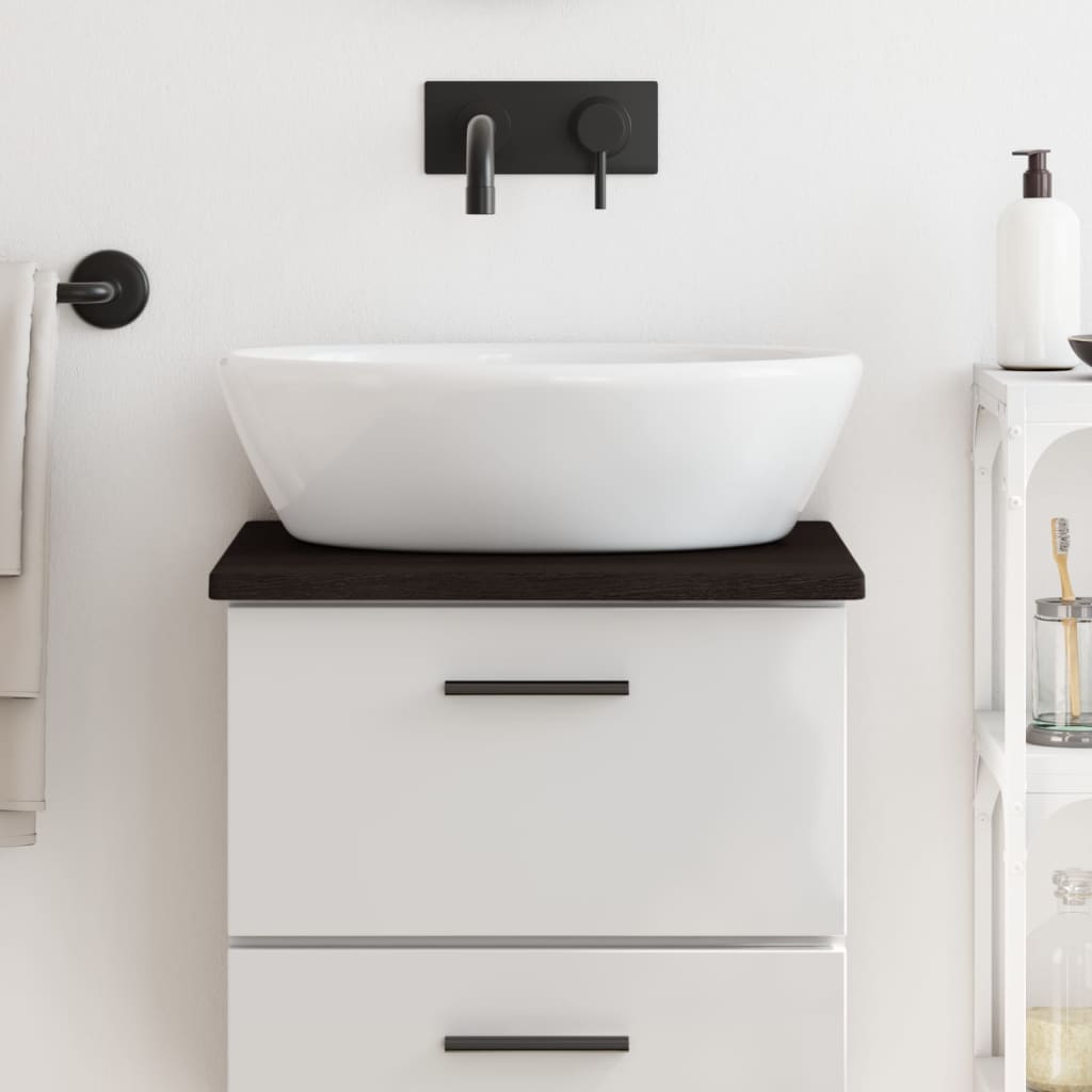Vidaxl Washbasin tabla 40x30x2 cm de madera maciza tratada marrón oscuro