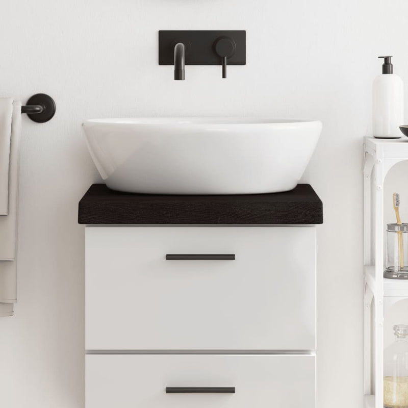 Vidaxl Washbasin Tabla 40x30x (2-6) CM Mada maciza tratada marrón oscuro