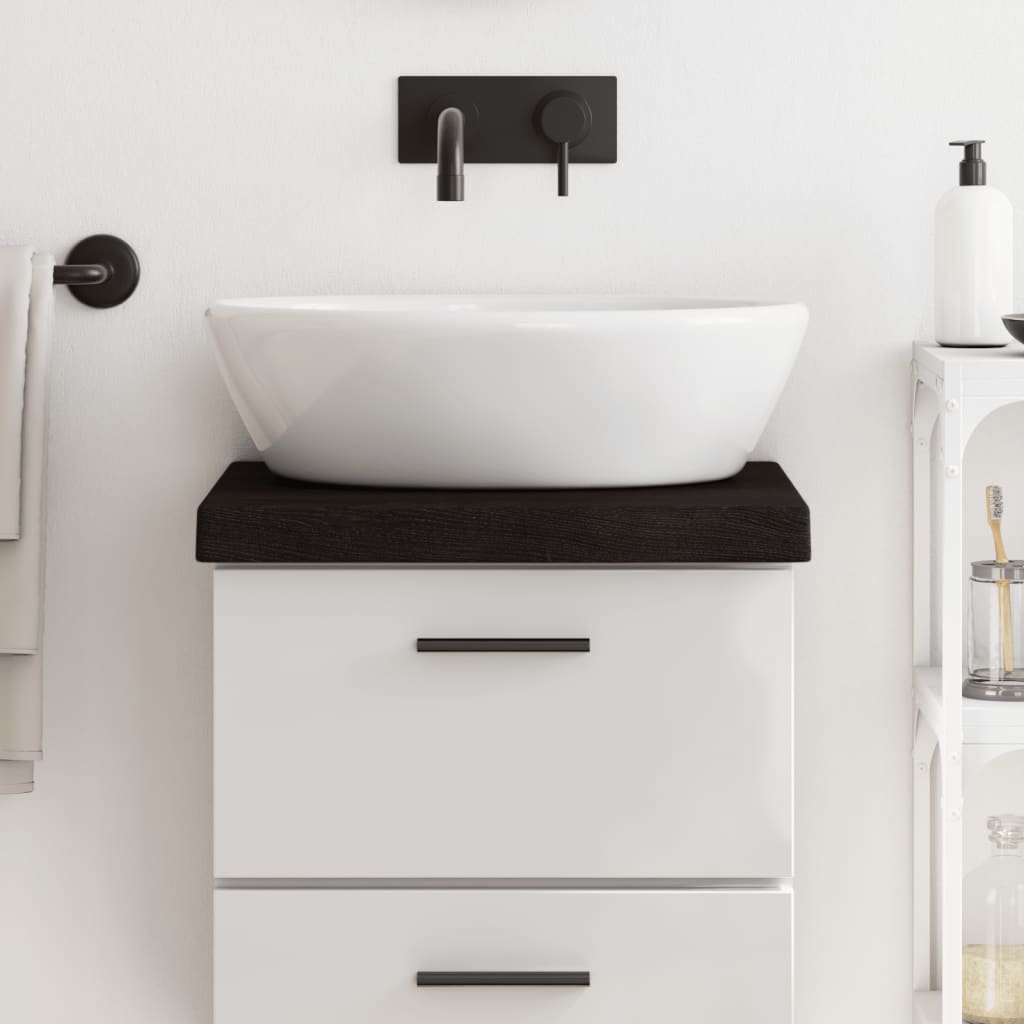 Vidaxl Washbasin Tabla 40x30x (2-6) CM Mada maciza tratada marrón oscuro