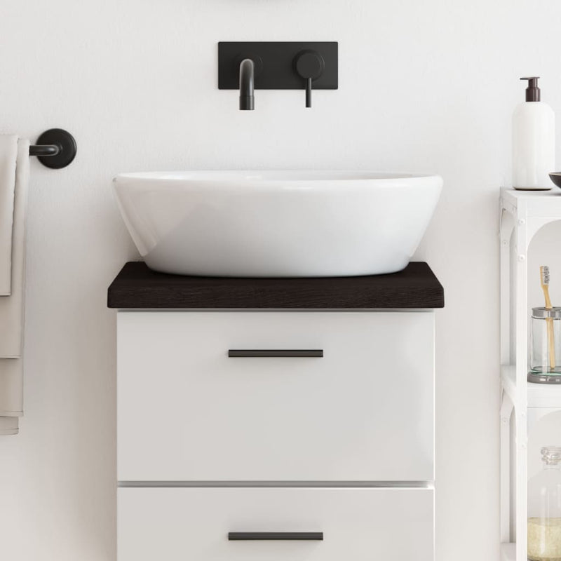 Vidaxl Washbasin Tabella 40x40x (2-4) cm Trattato in legno massiccio marrone scuro