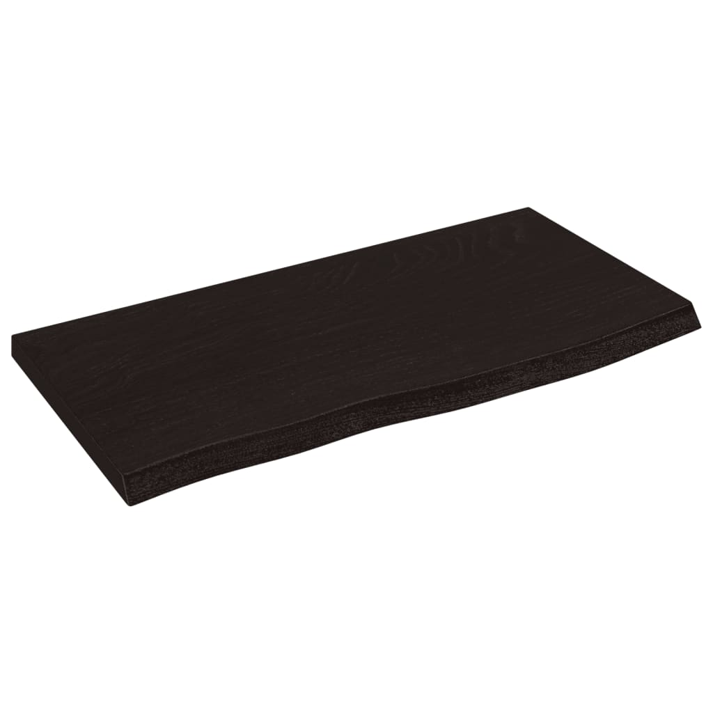 Vidaxl wastafelblad 60x30x2 cm behandeld massief hout donkerbruin