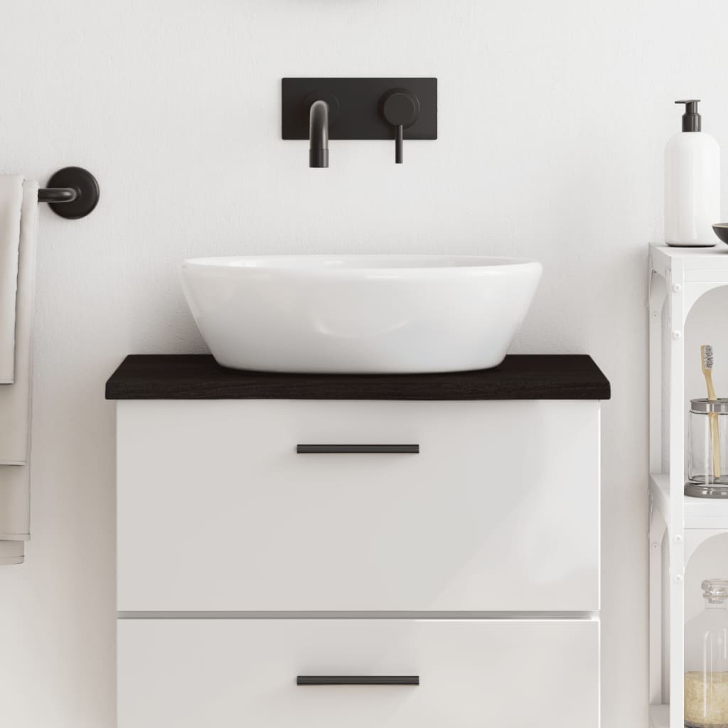 Piano lavabo Vidaxx 60x30x2 cm in legno massello trattato testa di moro