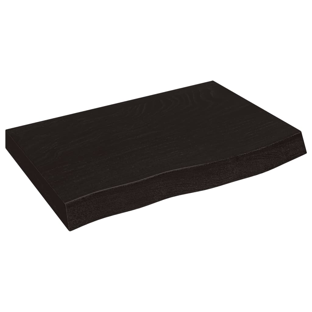 Vidaxl Washbasin Hoja 60x50x (2-4) CM Mada maciza tratada marrón oscuro